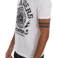 White Cotton RIDERS Crewneck T-Shirt