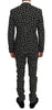 Black Skull Print Slim Fit 3 Piece Suit