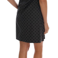 Gray Polka Dotted Wool Stretch Dress