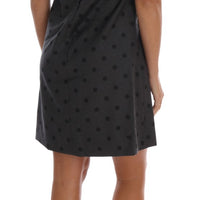 Gray Polka Dotted Sheath Wool Dress