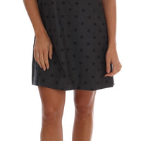 Gray Polka Dotted Sheath Wool Dress