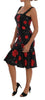 Black Red Polka Sequined Shift Dress