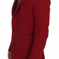 Red Cotton Stretch Blazer