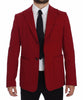 Red Cotton Stretch Blazer