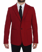 Red Cotton Stretch Blazer