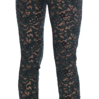 Green Floral Lace Leggings Pants