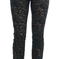 Green Floral Lace Leggings Pants