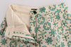 Green Beige Floral Brocade Pants