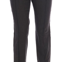 Gray Wool Stretch Slim Dress Pants