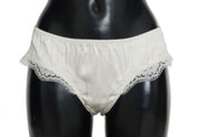 White Silk Lace Underwear Briefs