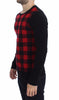 Red Black Wool Crewneck Sweater