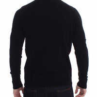 Red Black Wool Crewneck Sweater