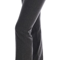 Gray Wool Stretch Slim Pants