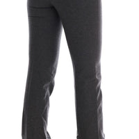 Gray Wool Stretch Slim Pants