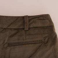 Brown Velvet Bermuda Shorts