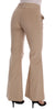 Beige Cotton Bootcut Pants