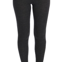 Gray Wool Stretch Tights