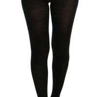 Gray Wool Blend Stretch Tights