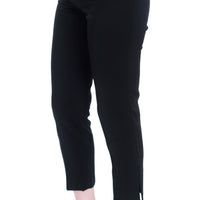 Black Cotton Stretch Capri Dress Pants