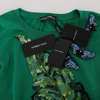 Green Silk Crystal Banana Sweater