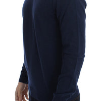 Blue Wool Crewneck Pullover Sweater