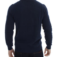 Blue Wool Crewneck Pullover Sweater