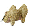 Gold Floral Crystal Mary Janes Pumps