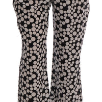 Black White Polka Dottes Silk Pants