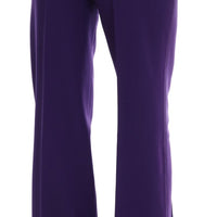 Purple Wool Flare Pants