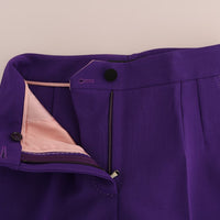 Purple Wool Flare Pants