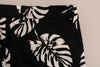 White Black Leaf Cotton Stretch Slim Pants