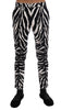 White Black Zebra Cotton Stretch Slim Pants