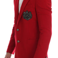 Red Cashmere Slim Fit Blazer