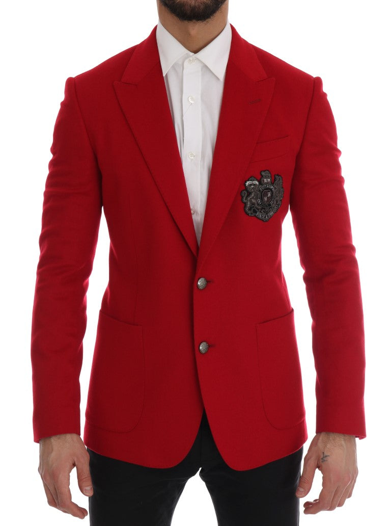 Red Cashmere Slim Fit Blazer