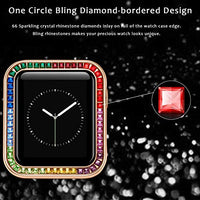 Apple Watch Bezel 40MM Series SE/6/5/4, Rainbow Square Rhinestones