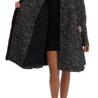 Black Crystal Fur Coat Jacket