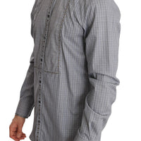 Gray Check GOLD Cotton Slim Fit Shirt