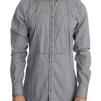 Gray Check GOLD Cotton Slim Fit Shirt