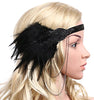 Roaring 20s Black Feather and Beads Headband - Hull Hill