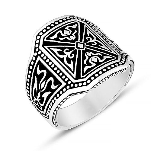 925 Sterling Silver Men's Handmade Ring Unique Vintage Design - Hull Hill