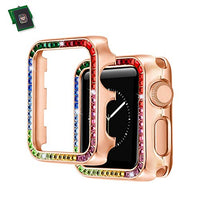 Apple Watch Bezel 40MM Series SE/6/5/4, Rainbow Square Rhinestones