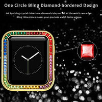 Apple Watch Bezel 40MM Series SE/6/5/4, Rainbow Square Rhinestones