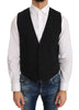 Black Wool Silk Vest