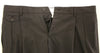 Brown Wool Stretch Pleated Pants