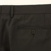 Brown Wool Stretch Pleated Pants