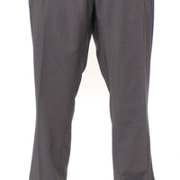 Brown Wool Stretch Pleated Pants