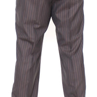 Brown Wool Stretch Pleated Pants