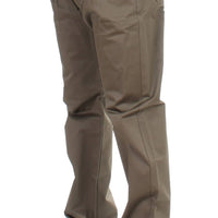 Green Cotton Stretch Comfort Fit Pants