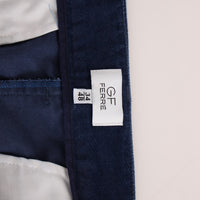 Blue Cotton Straight Fit Casual Pants