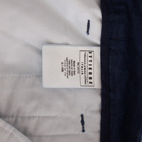 Blue Cotton Straight Fit Casual Pants